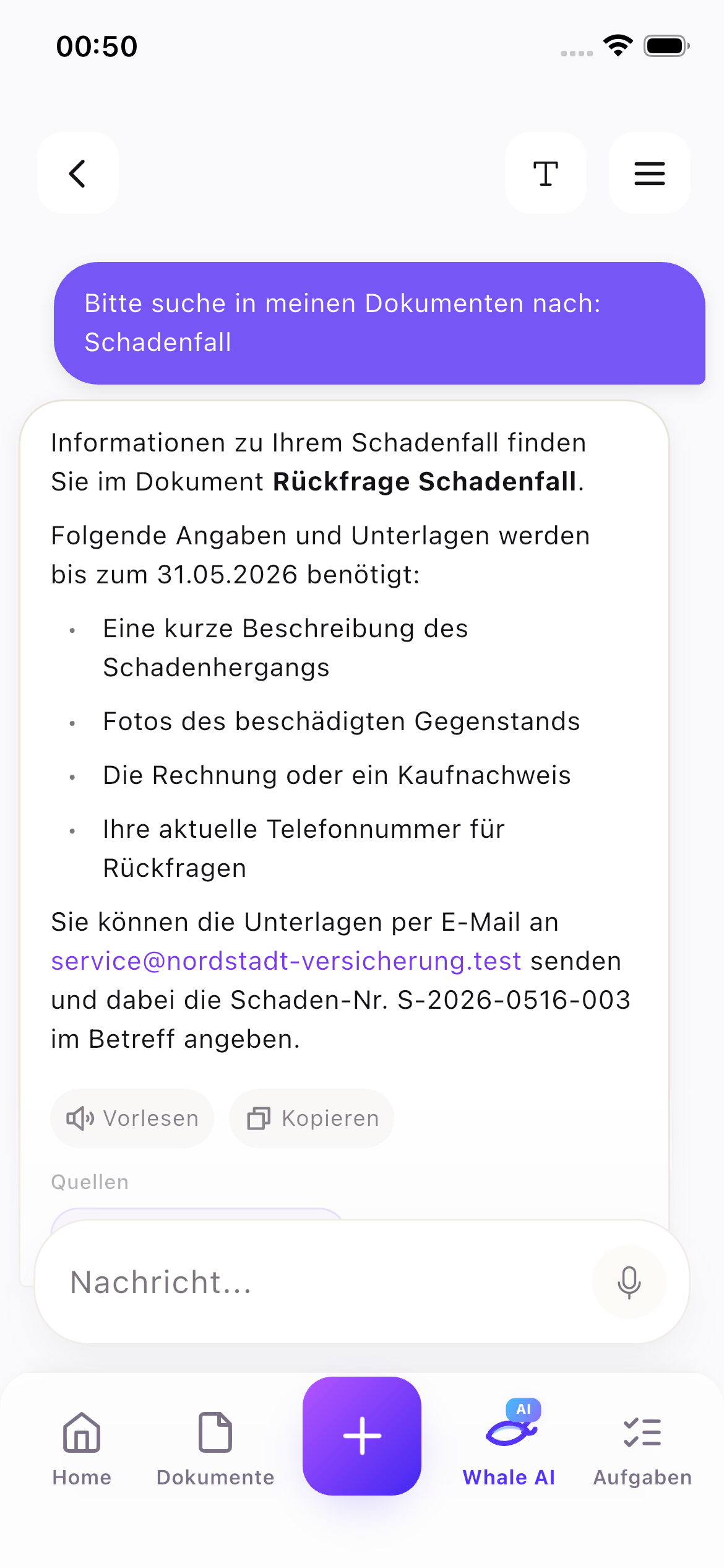 DocuWhale Whale AI Chat-Screenshot